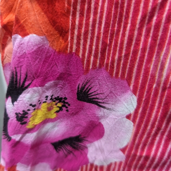 JAM's World Pink Floral Sun Dress Beach Coverup Hibiscus Vintage Size Medium - Picture 4 of 5